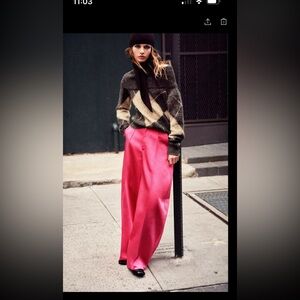 Of the shoulder argyle sweater